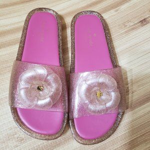 Kate Spade Splash Pink Glitter Jelly Sandals Spring 9
